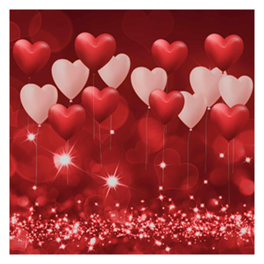 Allenjoy 6 x 6 FT Valentines Backdrop Red Hearts Day Balloons Love Theme Party Supplies for Engagement Wedding Bridal Shower Ph