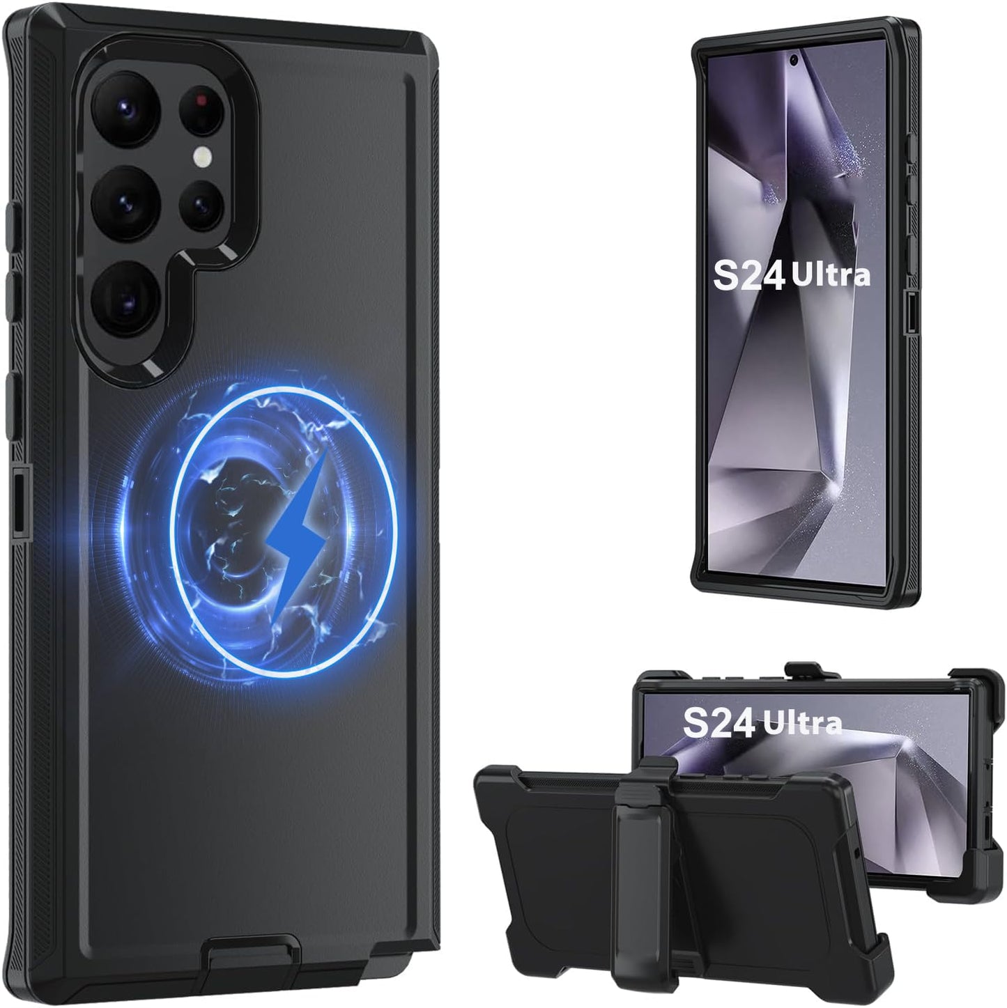Magnetic Case for Galaxy S24 Ultra 5G case,Samsung S24 Ultra Heavy Duty case,[Military Grade Protective ],[Shockproof] [Dropproo