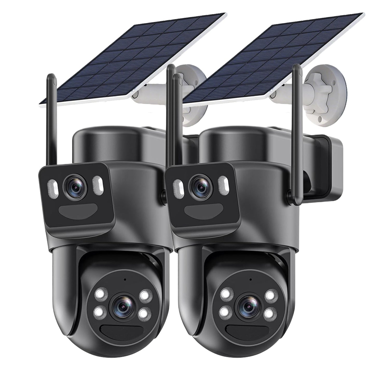 Kurain Dual Lens Solar Security Cameras Wireless Outdoor, 5G/2.4G WiFi 6, 360 View Pan/Tilt Home Security Camera with 6MP Color