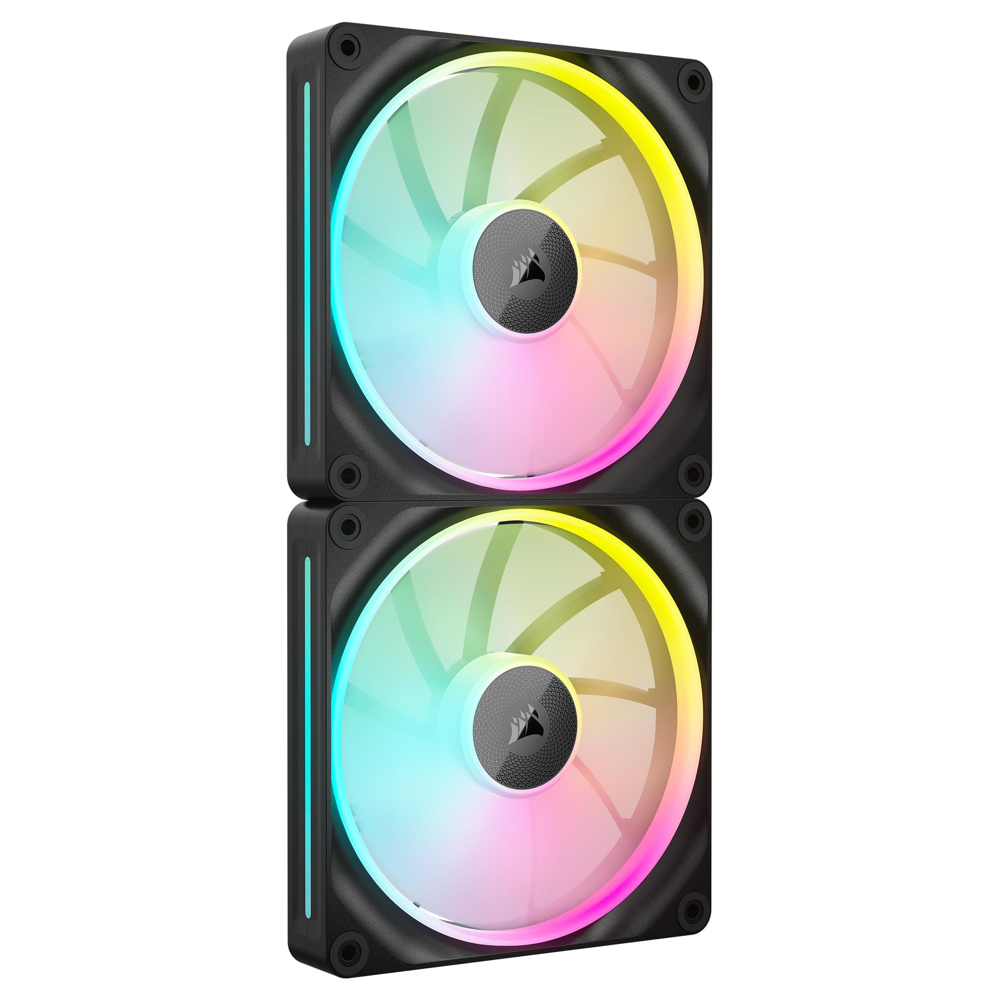 CORSAIR iCUE Link LX140 RGB 140mm PWM Fan Dual Pack - Dual Light Loops - Includes iCUE Link System Hub - CORSAIR AirGuide Techno