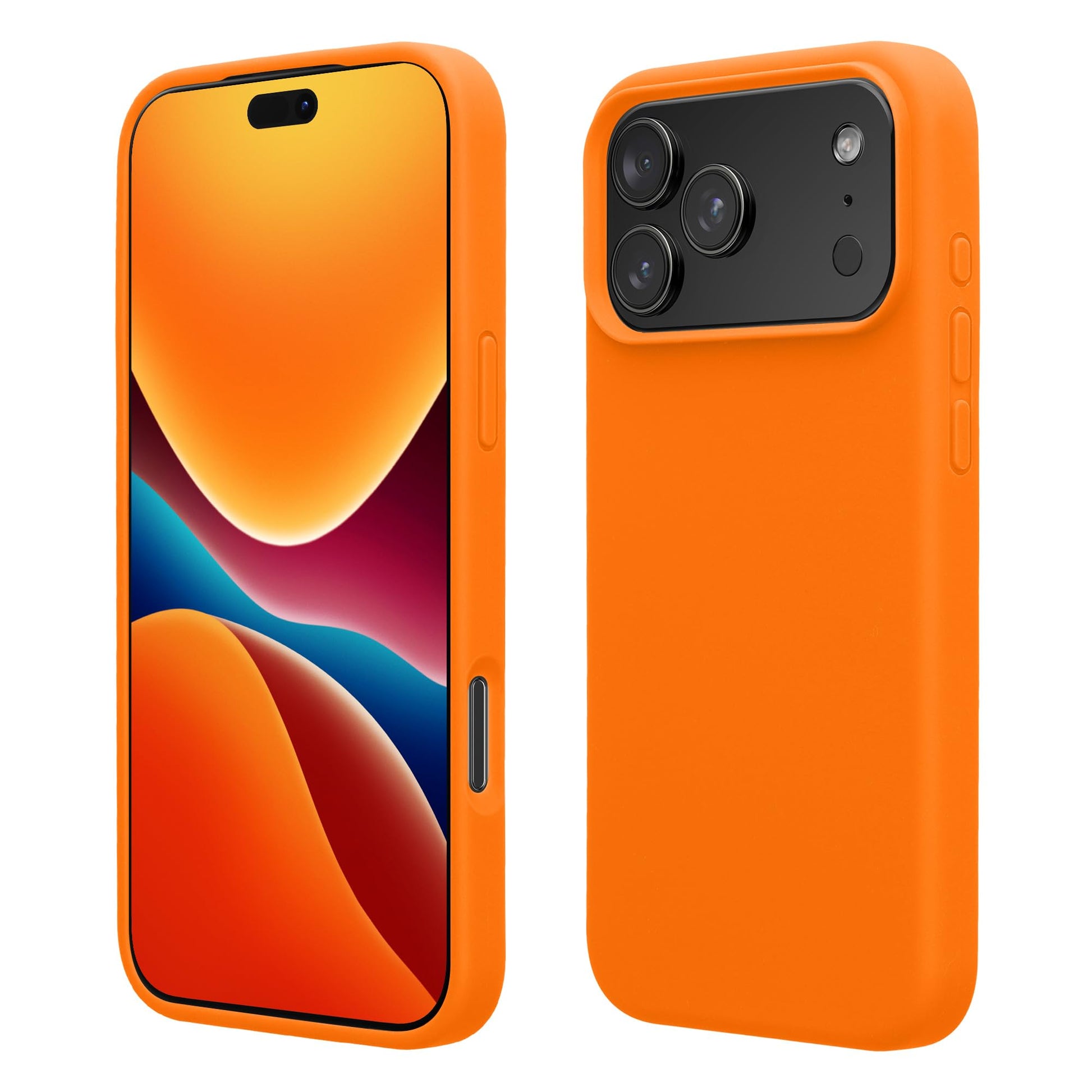 kwmobile Case Compatible with Apple iPhone 17 Pro Max Case - TPU Silicone Phone Cover with Soft Finish - Fruity Orange