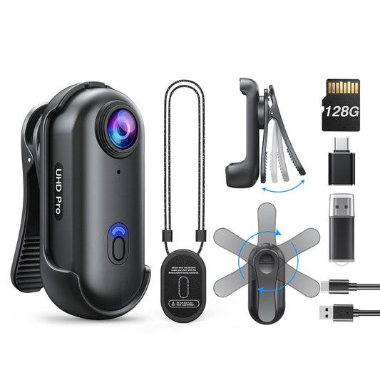 BOBLOV W4 Mini Body Camera, Wearable Camera with 360Rotatable Clip & Magnetic Clip, 120 Minutes for 1080P Recording, Easy to Use