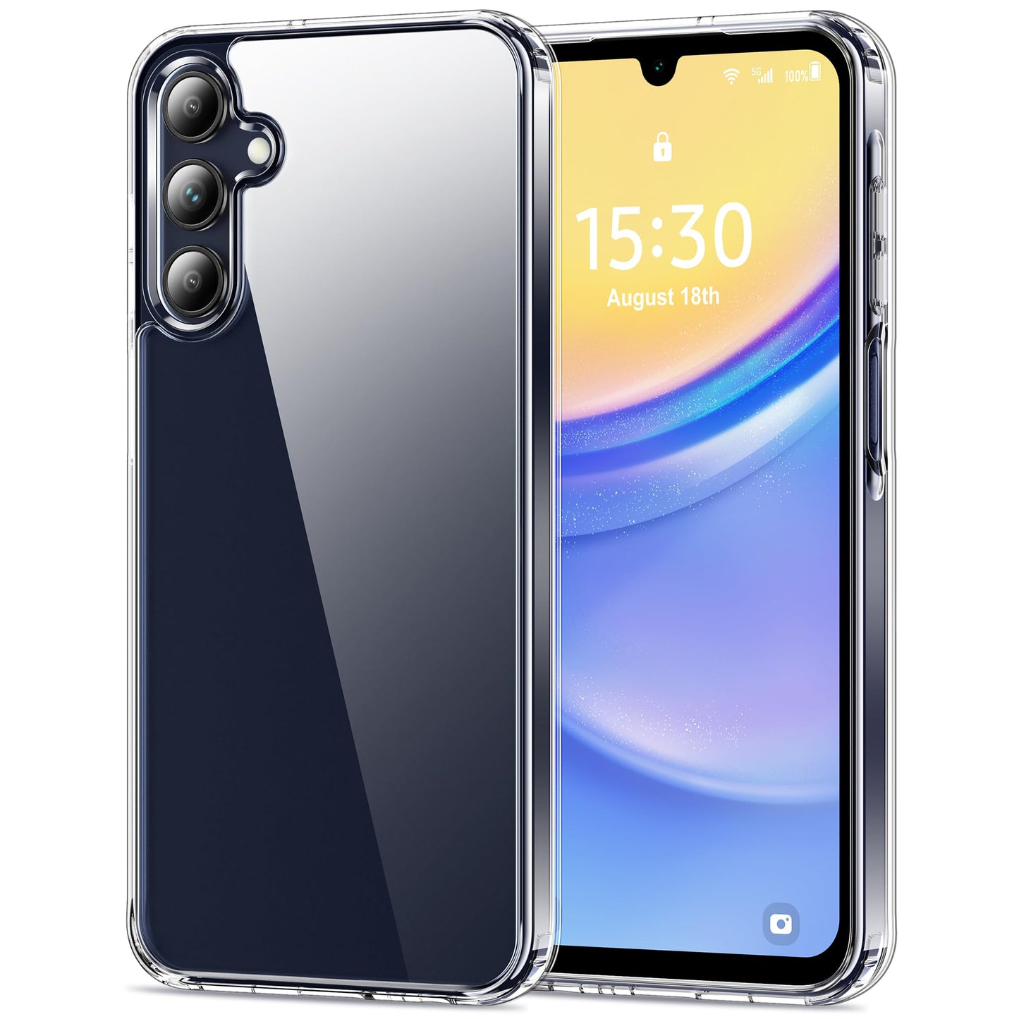 HOOMIL Case for Samsung Galaxy A15, Non-Yellowing, Drop Protection, Anti-Scratch Transparent Hard Back Phone Cover - Crystal Cle