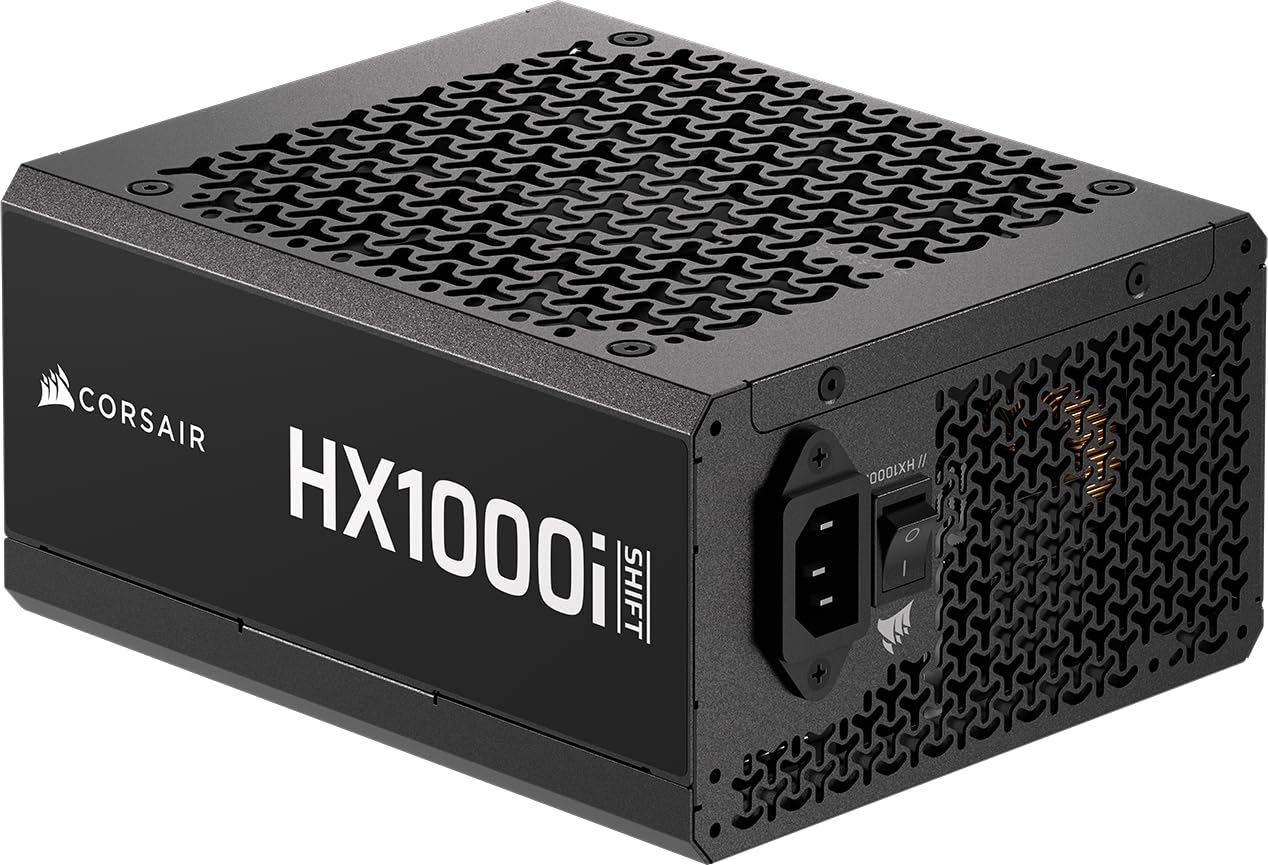 CORSAIR HX1000i Shift Fully Modular ATX Power Supply - Built-in iCUE Link System Hub, Native 12V-2x6 Cable, ATX 3.1 & PCIe 5.1,