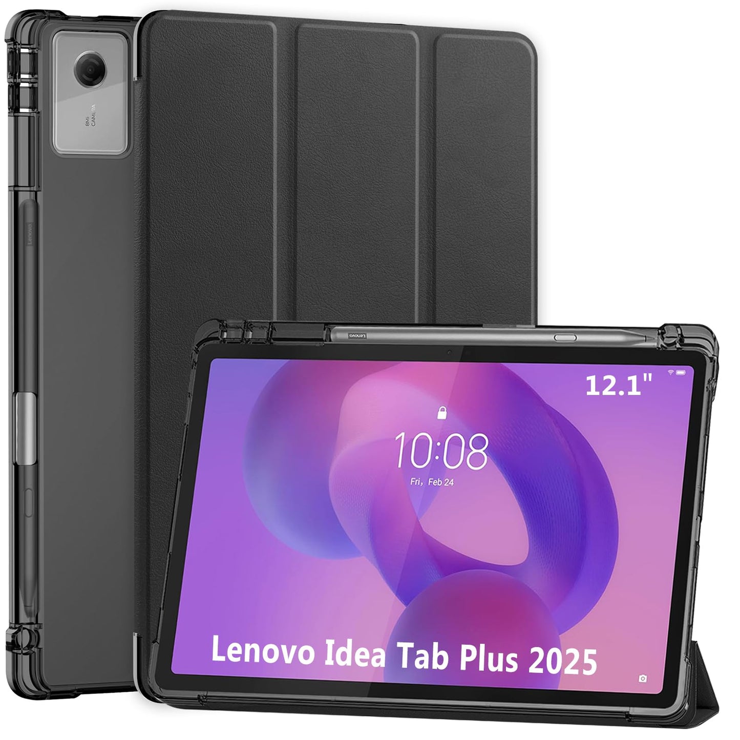 ProCase Smart Case for 2025 Lenovo Idea Tab Plus 12.1 Inch/Tab K12, Slim Light Cover Trifold Stand Hard Shell Folio Smart Protec