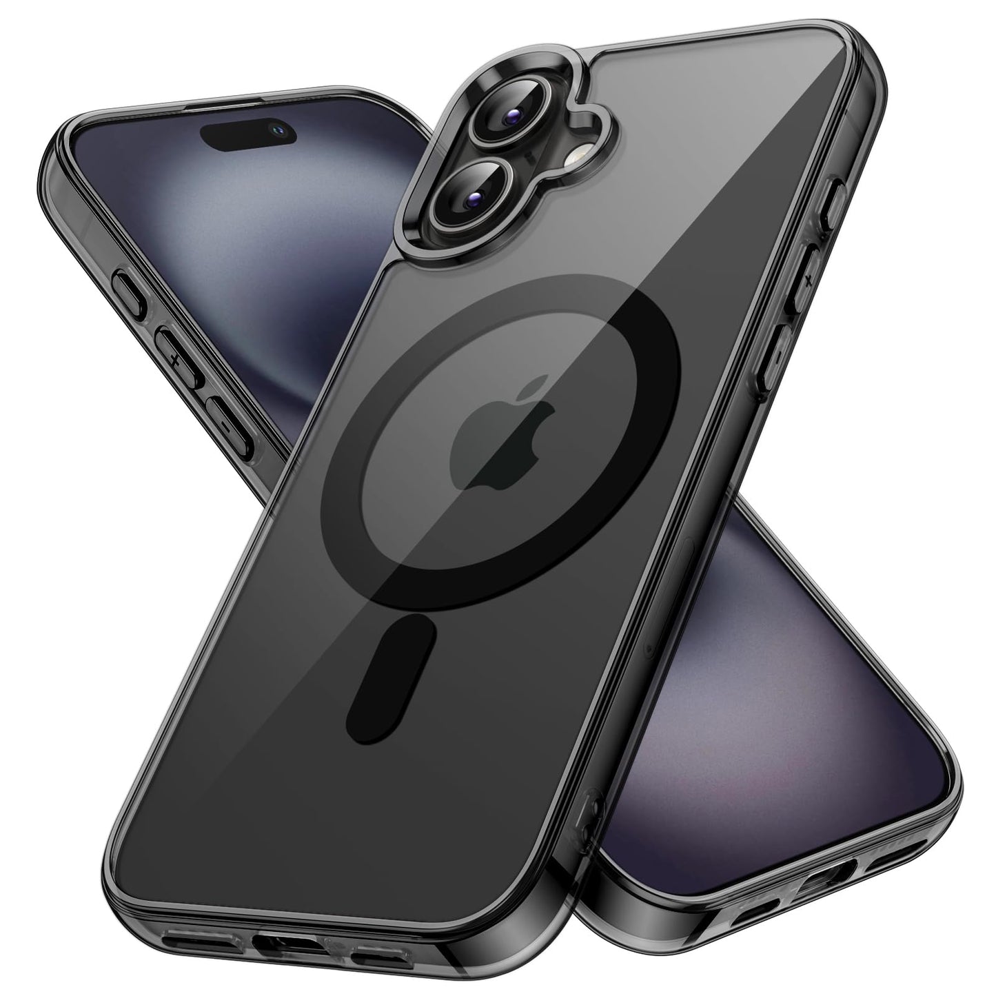 JETech Magnetic Case for iPhone 16 6.1-Inch Compatible with MagSafe, Shockproof Phone Bumper Cover, Anti-Scratch Clear Back (Bla