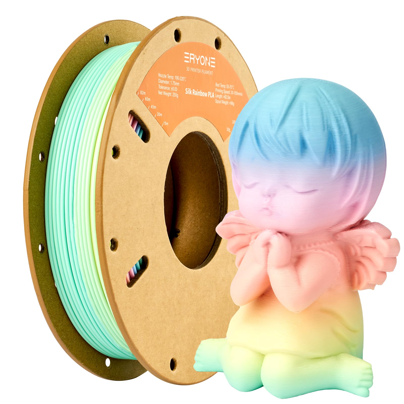 ERYONE PLA Filament 3D Printer Filament Bundle Multicolor 1.75mm +/- 0.03mm, PLA Filament 250g Spool,8 Rolls, Halloween Color Se