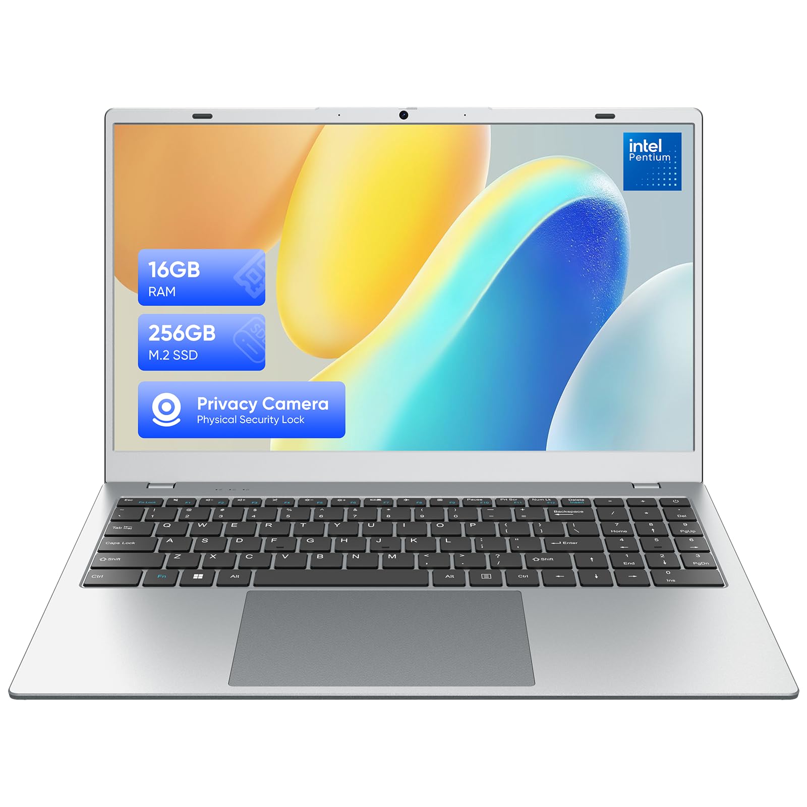 RIANIFEL Laptop Computer, 15.6 inch 1920x1080 FHD IPS Display, 16GB RAM / 256GB SSD Notebook PC with Intel 6500Y, Support 2.4G/5