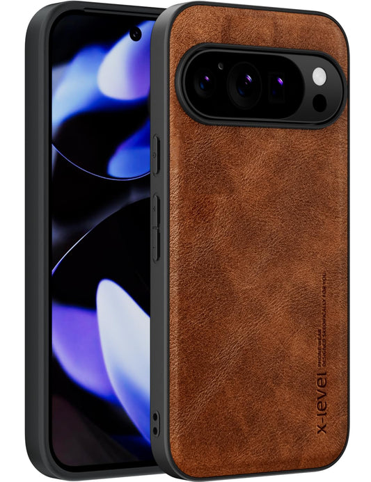 X-level for Google Pixel 10/Pixel 10 Pro Case, PU Leather Thin Slim Case Soft Bumper Shockproof Protective Phone Cover for Pixel