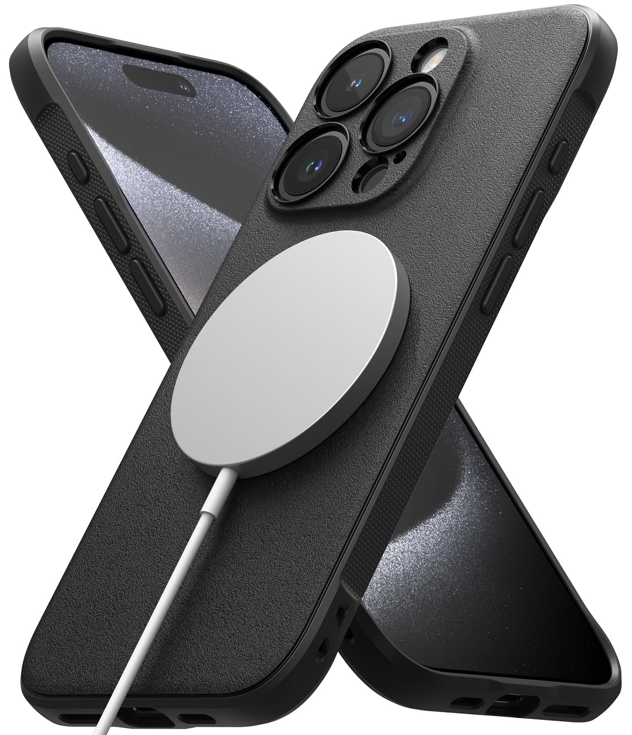 Ringke Onyx for iPhone 15 Pro Case, [Compatible with MagSafe] Oil & Dirt Resistant, Individual Lens Covers for Cameras, Non-Slip