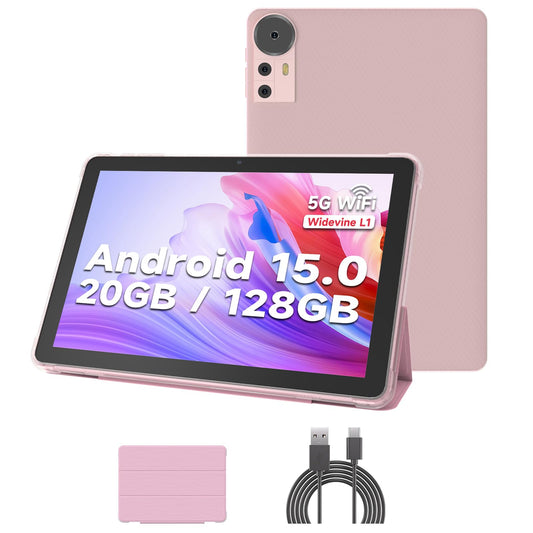 DIGITHINK Tablet PC 10 inch Android 15.0, Android Tablets, DDR4 4GB RAM+16GB Extend 20GB ROM 2MP+8MP Dual Camera, 2.4G+5GWifi Bl