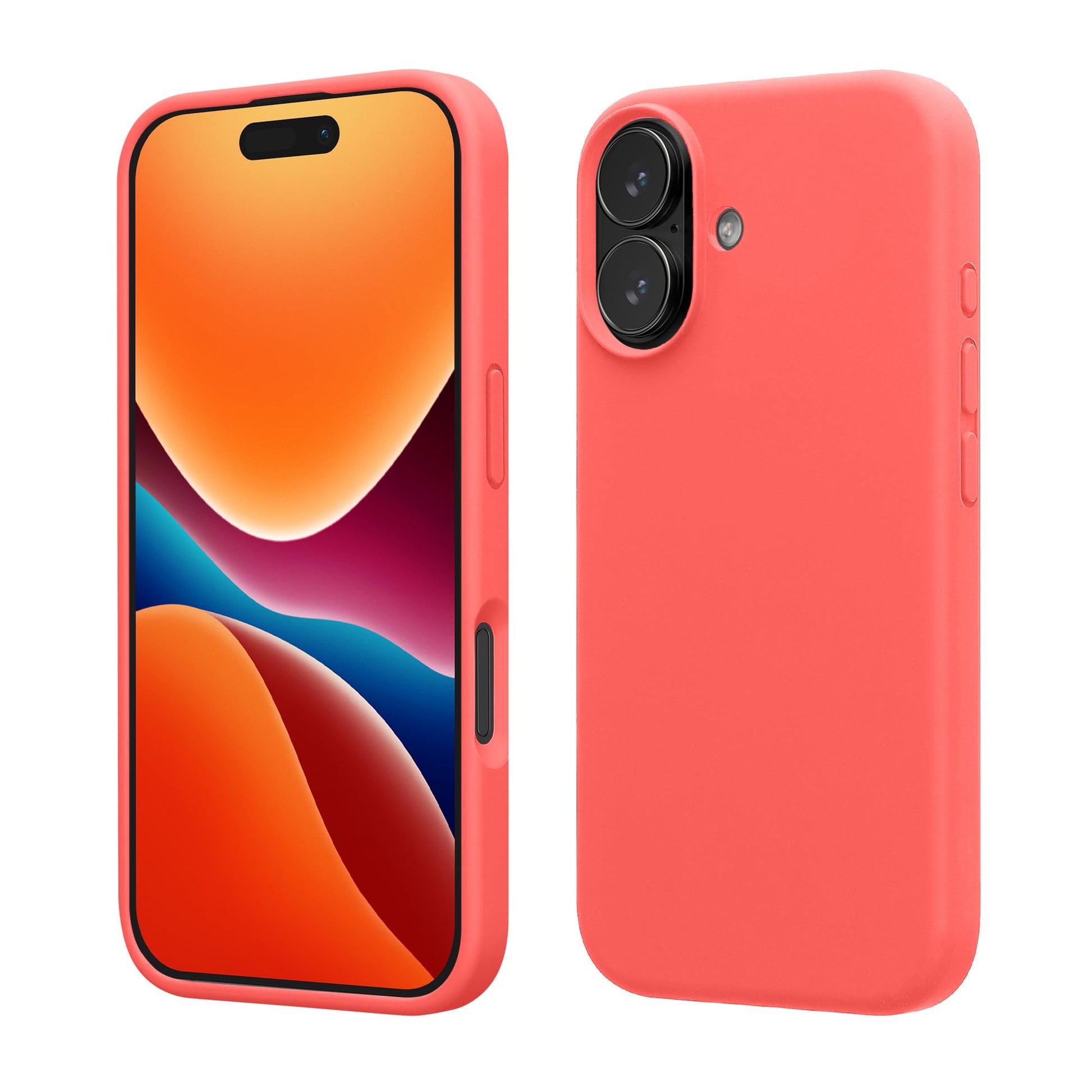 kwmobile Case Compatible with Apple iPhone 17 Case - TPU Silicone Phone Cover with Soft Finish - Neon Coral