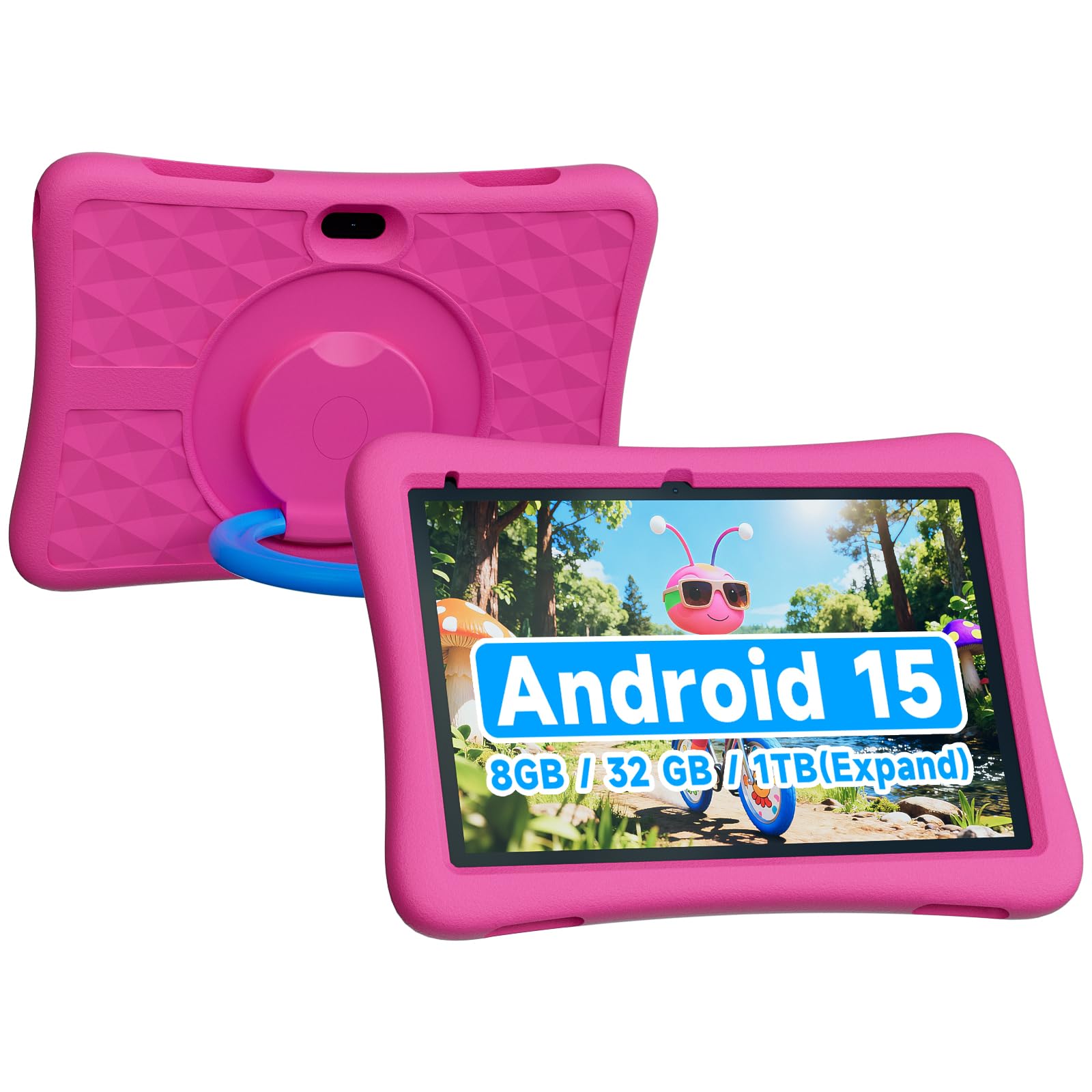 ZZB Kids Tablet 10 Inch, Android 15.0, 8GB (3+5 Extended) RAM, 32GB ROM (Expandable to 1TB), Dual Camera, 6000mAh, Preloaded wit