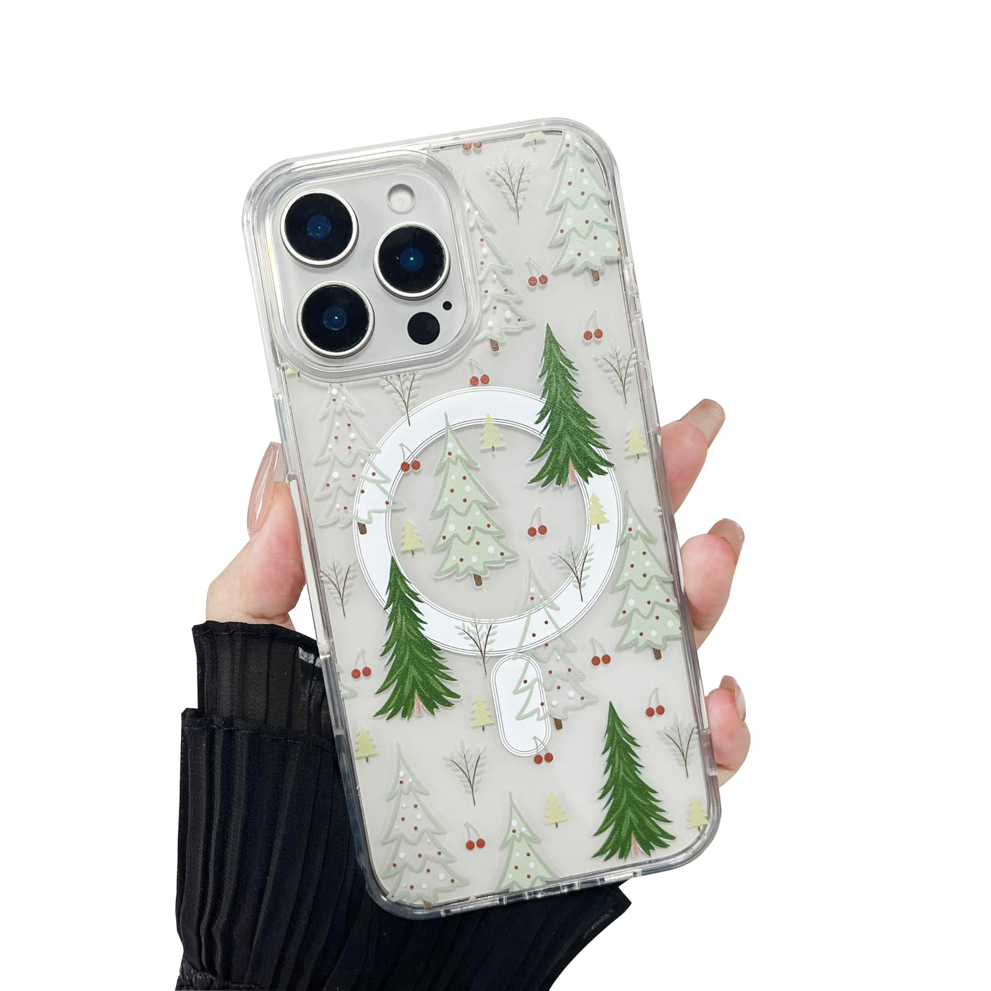 ZTOFERA for iPhone 16 Pro Christmas Phone Case Compatible with Magsafe, Vintage Christmas Pattern Design Cute for Xmax, Anti-Dro