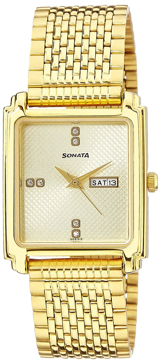 Sonata Analogue Silver Dial Men Watch (7053Ym07)