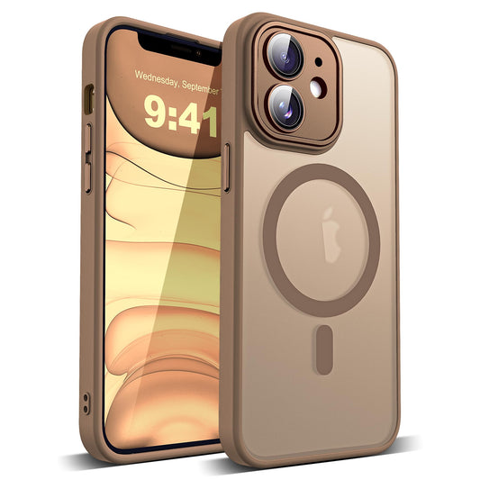 YEMORAN Compatible with iPhone 11 Case with Built-in Camera Lens Protector Translucent Magnetic iPhone 11 Phone Case 6.1 [Compat