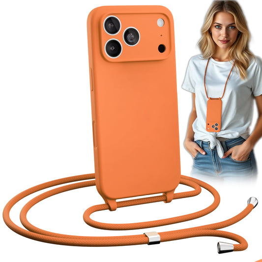 Blaspins Crossbody Lanyard Strap Case for iPhone 17 Pro, Hands-Free Neck Cross Body Wrist, Adjustable Rope Removable, Drop Prote