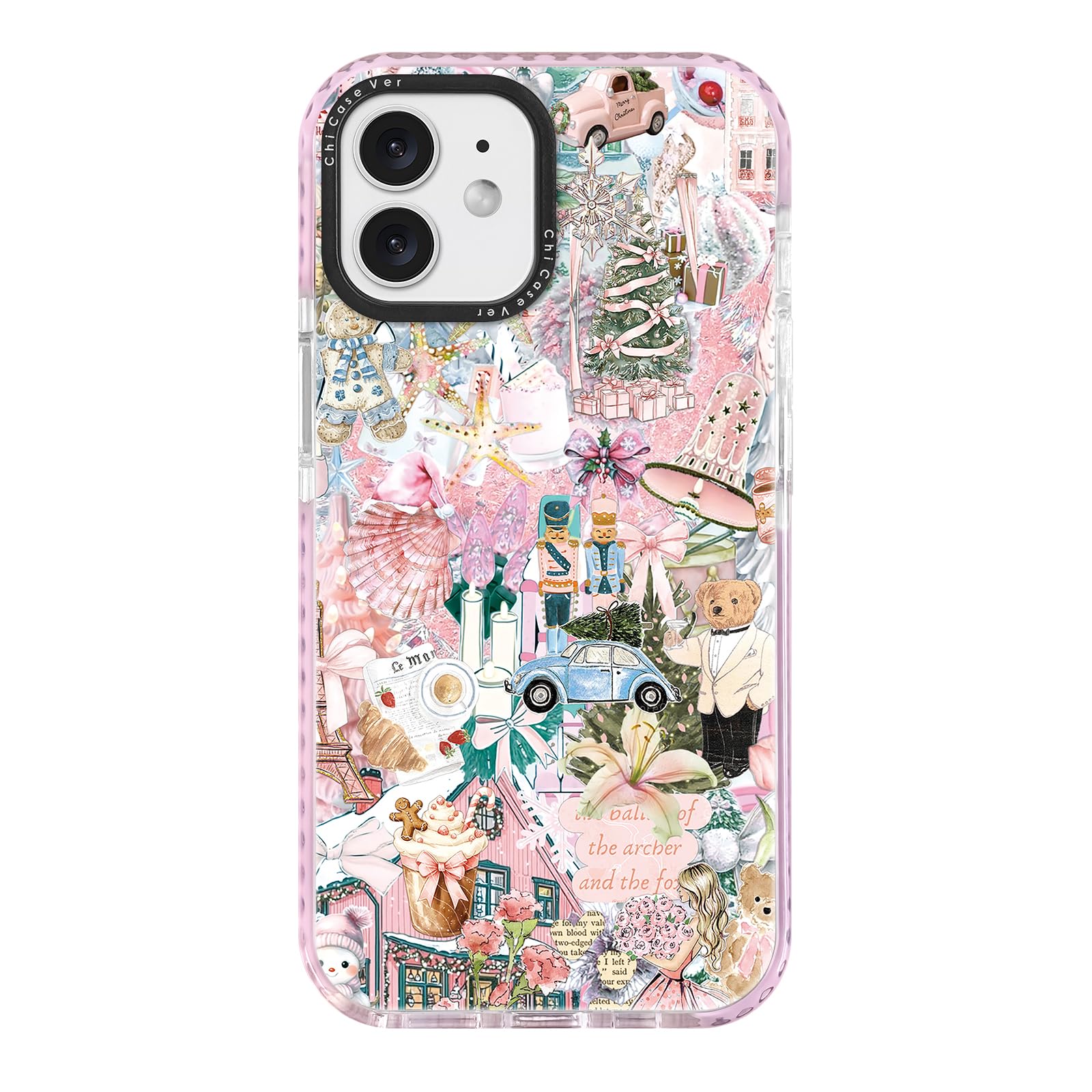 ChiCaseVer for iPhone 11 Case, Pink Nutcracker Ballet Collage Pattern with Teddy Bears & Girly Cozy Vibes, Trendy Girly Soft TPU