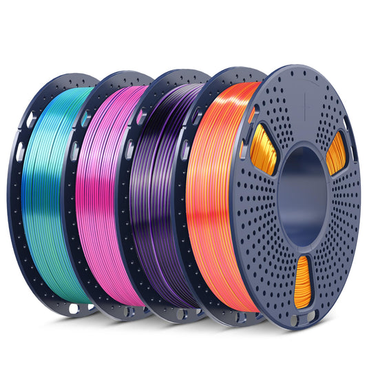 SUNLU Silk Dual Color PLA Filament Bundle Muticolor, Silk 3D Printer Filament, Individually Vacuum Packed, 250G Spool, 4 Pack, 1
