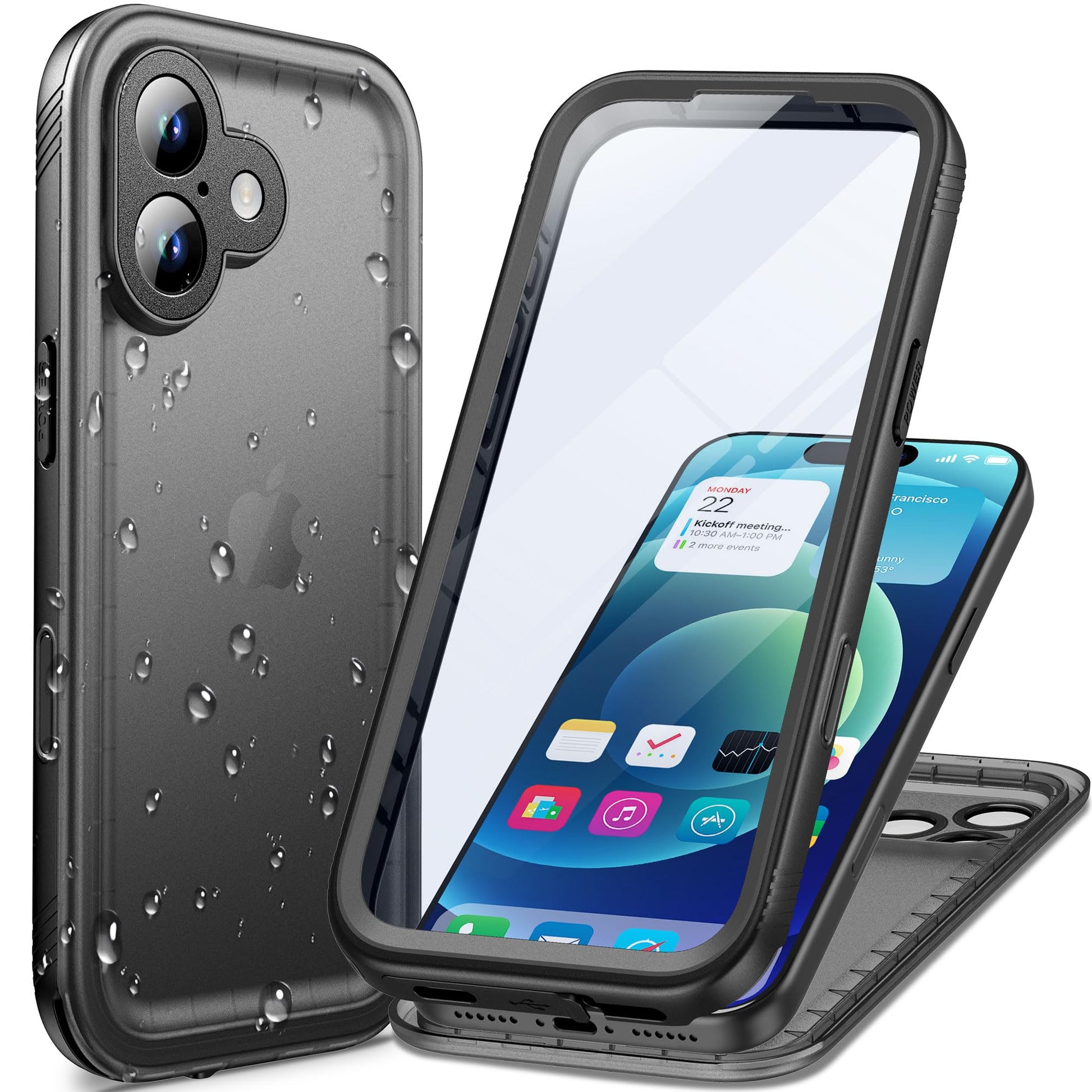 Cozycase TOP Waterproof Case for iPhone 17 - Military Heavy Duty 360 Shockproof Full Body with Screen Camera Protector Double IP