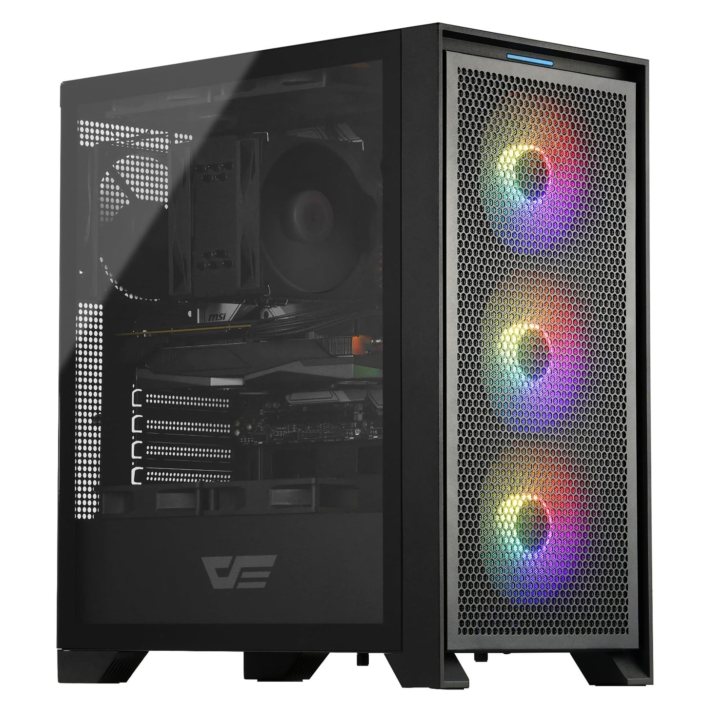 darkFlash ATX Mid-Tower Gaming PC Case, Pre-Installed 3x120mm Fix RGB Fans, with Removable Large Mesh Front Panel, USB3.0 Ready,