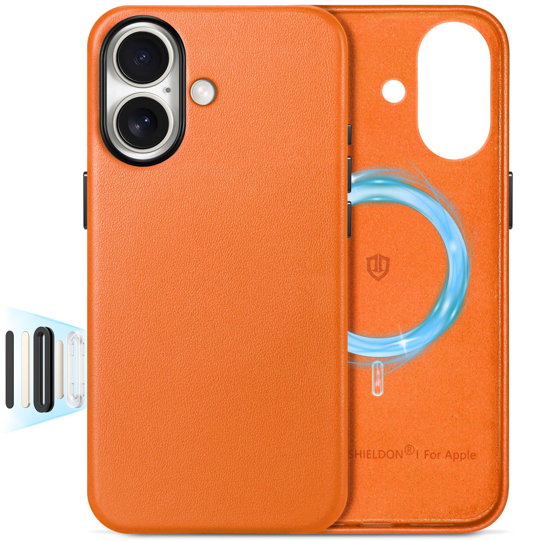SHIELDON Genuine Leather Case for iPhone 17 6.3 Inch 2025 | Compatible with Magsafe, Updated Camera Button, Magnetic Wireless Ch