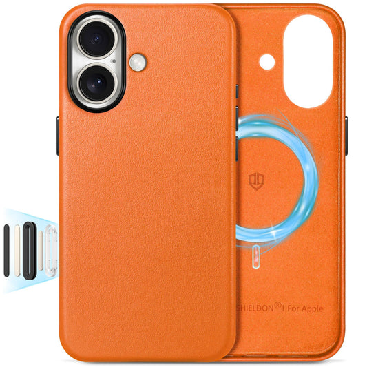 SHIELDON Genuine Leather Case for iPhone 17 6.3 Inch 2025 | Compatible with Magsafe, Updated Camera Button, Magnetic Wireless Ch