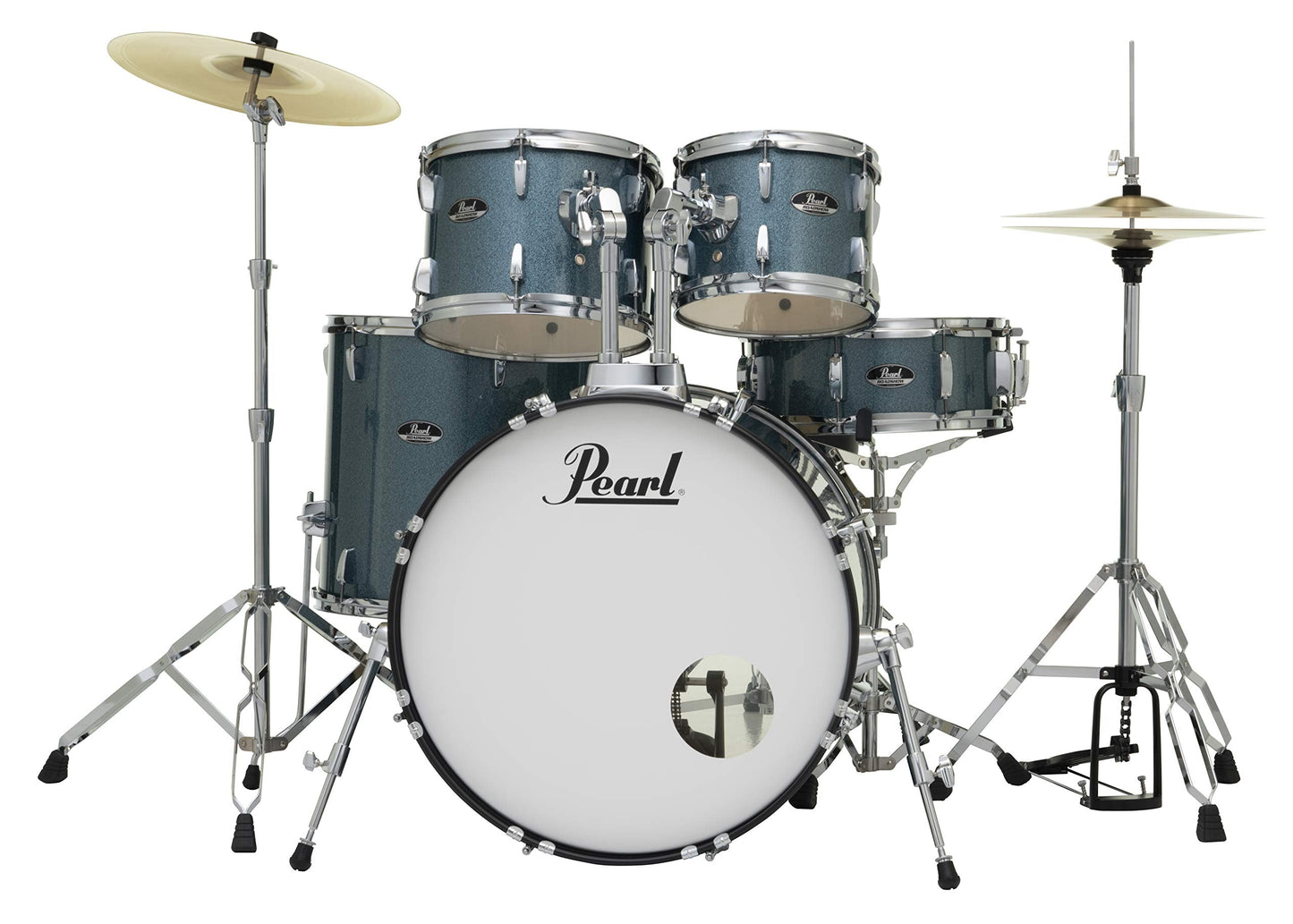 Pearl Roadshow Drum Set 5-Piece Complete Kit with Cymbals and Stands, Aqua Blue (RS525SC/C703)