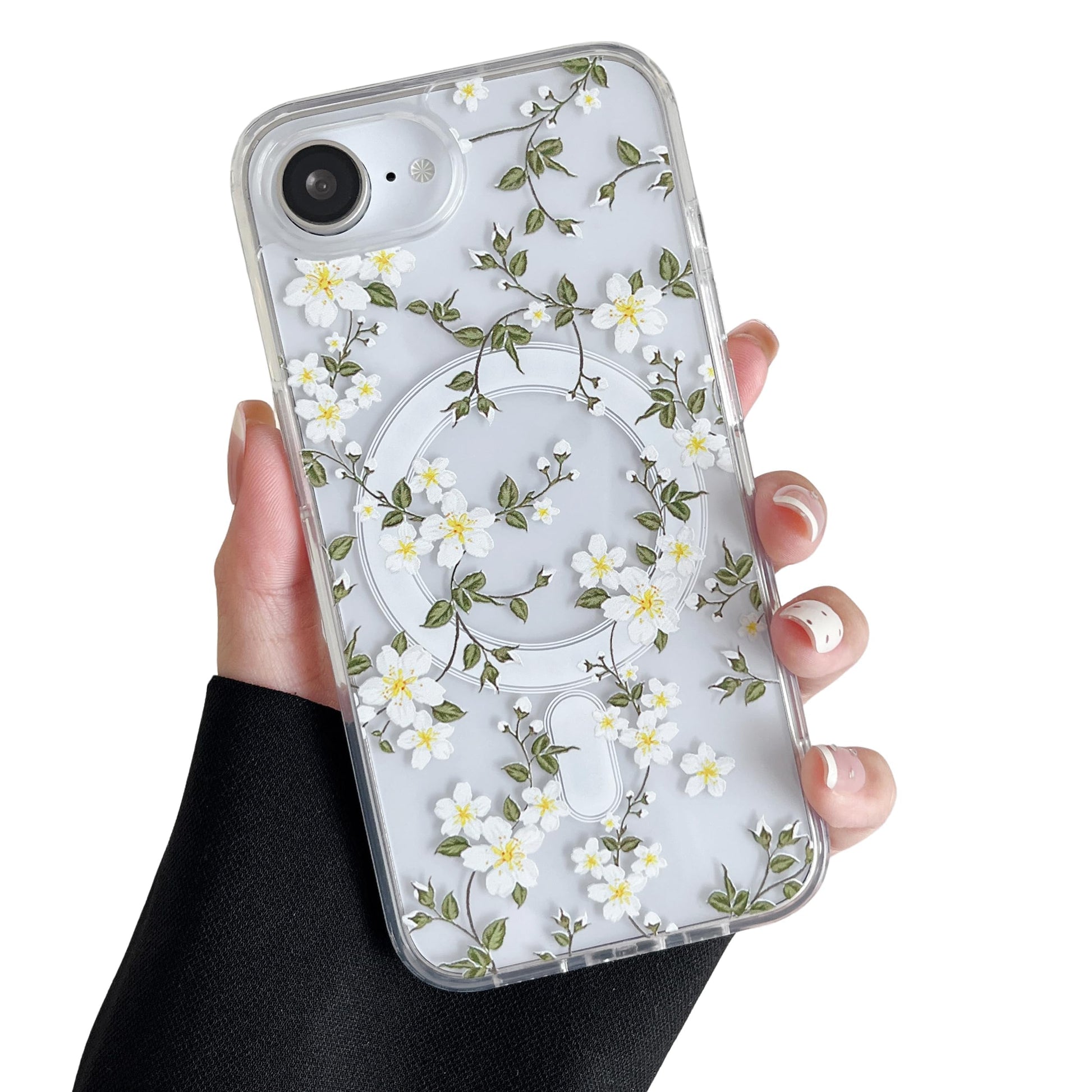 ZTOFERA for iPhone 16e Magnetic Case Compatible with Magsafe,Aesthetic Floral Pattern Design Cute for Girl Women,Anti-Drop Prote