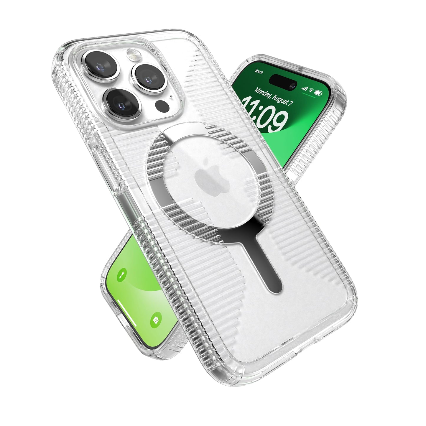 Speck Clear iPhone 15 Pro Case - Slim, Built for MagSafe, Drop Protection Grip - Scratch Resistant, Anti-Yellowing, 6.1 Inch Pho