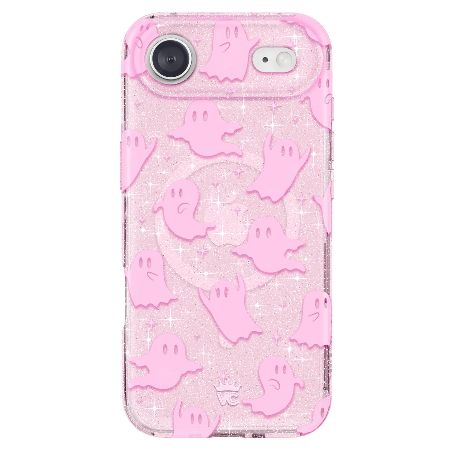 VELVET CAVIAR Case for iPhone 17 Air | Compatible with MagSafe | 10ft Drop Tested | Protective Halloween Cases | Ghost Pink Glit