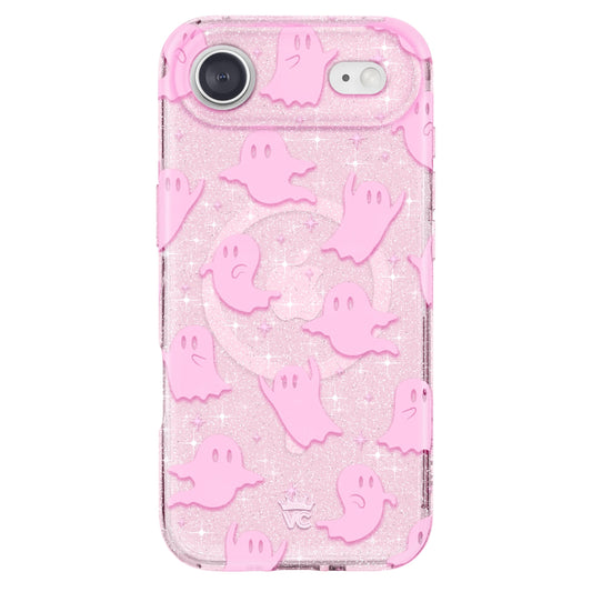 VELVET CAVIAR Case for iPhone 17 Air | Compatible with MagSafe | 10ft Drop Tested | Protective Halloween Cases | Ghost Pink Glit