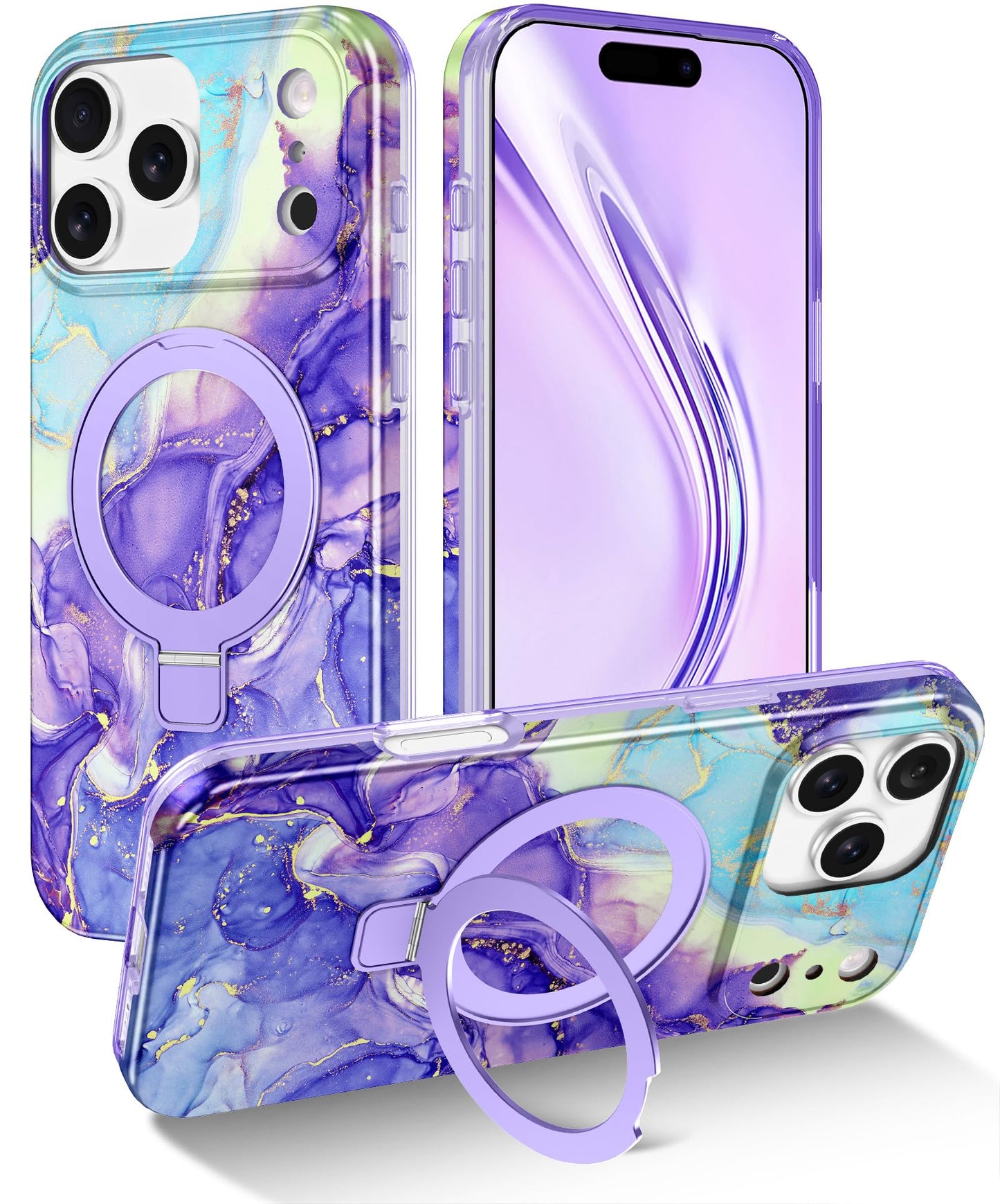 Lamcase for iPhone 17 Pro Max Case with Magnetic Invisible Ring Stand [Compatible with MagSafe], Full Body Rugged Slim Women Men