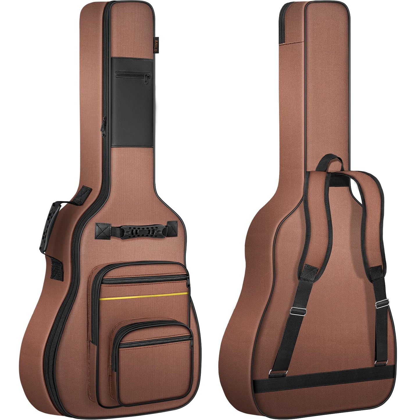 ANILD Acoustic Guitar Bag 40 41 42 Gig Bag 0.35 In Thick Padding Dual Adjustable Shoulder Strap Acoustic Guitar Case with Back H
