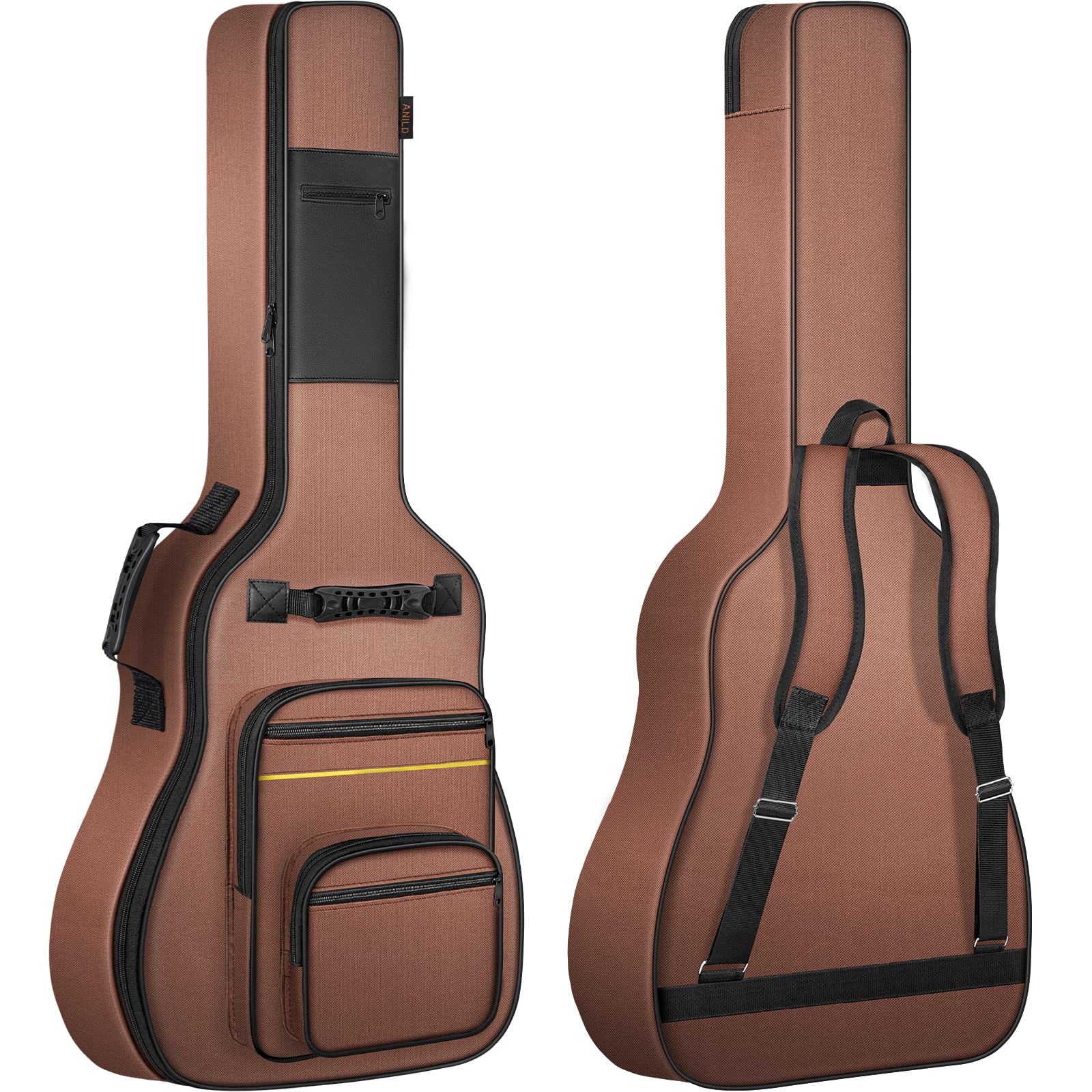 ANILD Acoustic Guitar Bag 40 41 42 Gig Bag 0.35 In Thick Padding Dual Adjustable Shoulder Strap Acoustic Guitar Case with Back H
