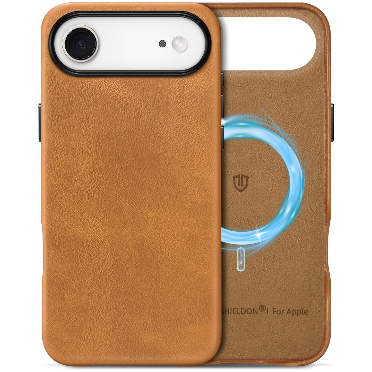 SHIELDON Leather Case for iPhone Air 6.5  2025 | Compatible with Magsafe, Magnetic Wireless Charging, Slim Fit, Anti-Scratch, No