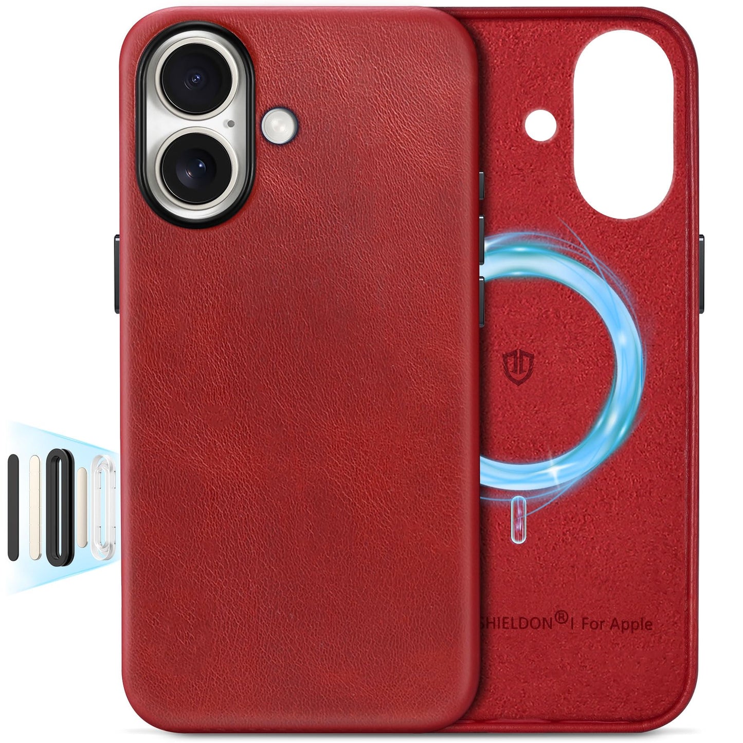 SHIELDON Genuine Leather Case for iPhone 17 6.3  2025, Compatible with Magsafe, Camera Button Updated, Magnetic Wireless Chargin