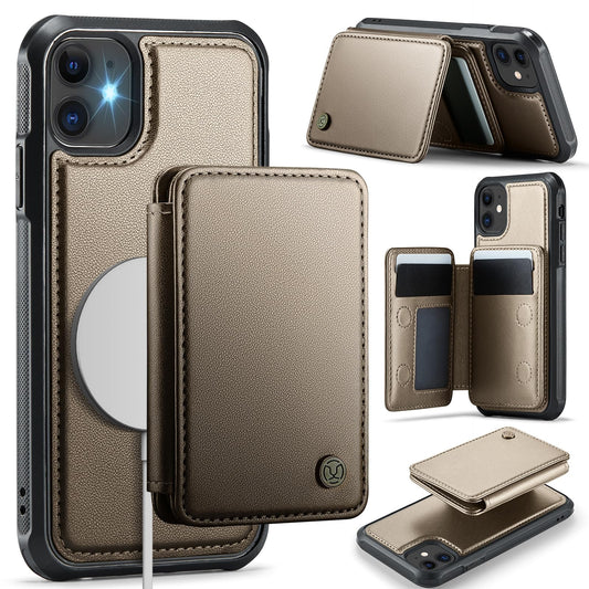 Usroom Compatible with Magsafe for iPhone 11 Wallet Case Magnetic Card Holder, RFID Blocking 2 in 1 Detachable Kickstand Shockpr