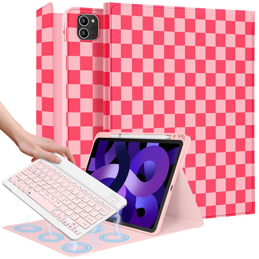 Wazzasoft for iPad Air 11 inch case with Keyboard M3/M2, Air 5th/4th Generation 10.9, Pro 11 Case with Pencil Holder Folio Wom