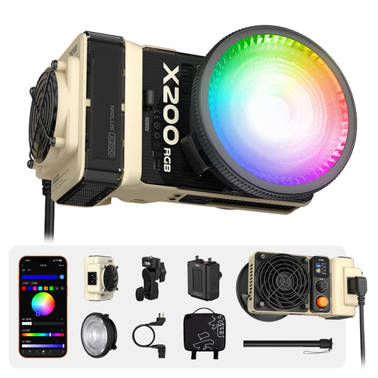ZHIYUN MOLUS X200 RGB Combo 200W Video Light [Official] Handheld Professional Photography Lighting Portable Continuous Output Li