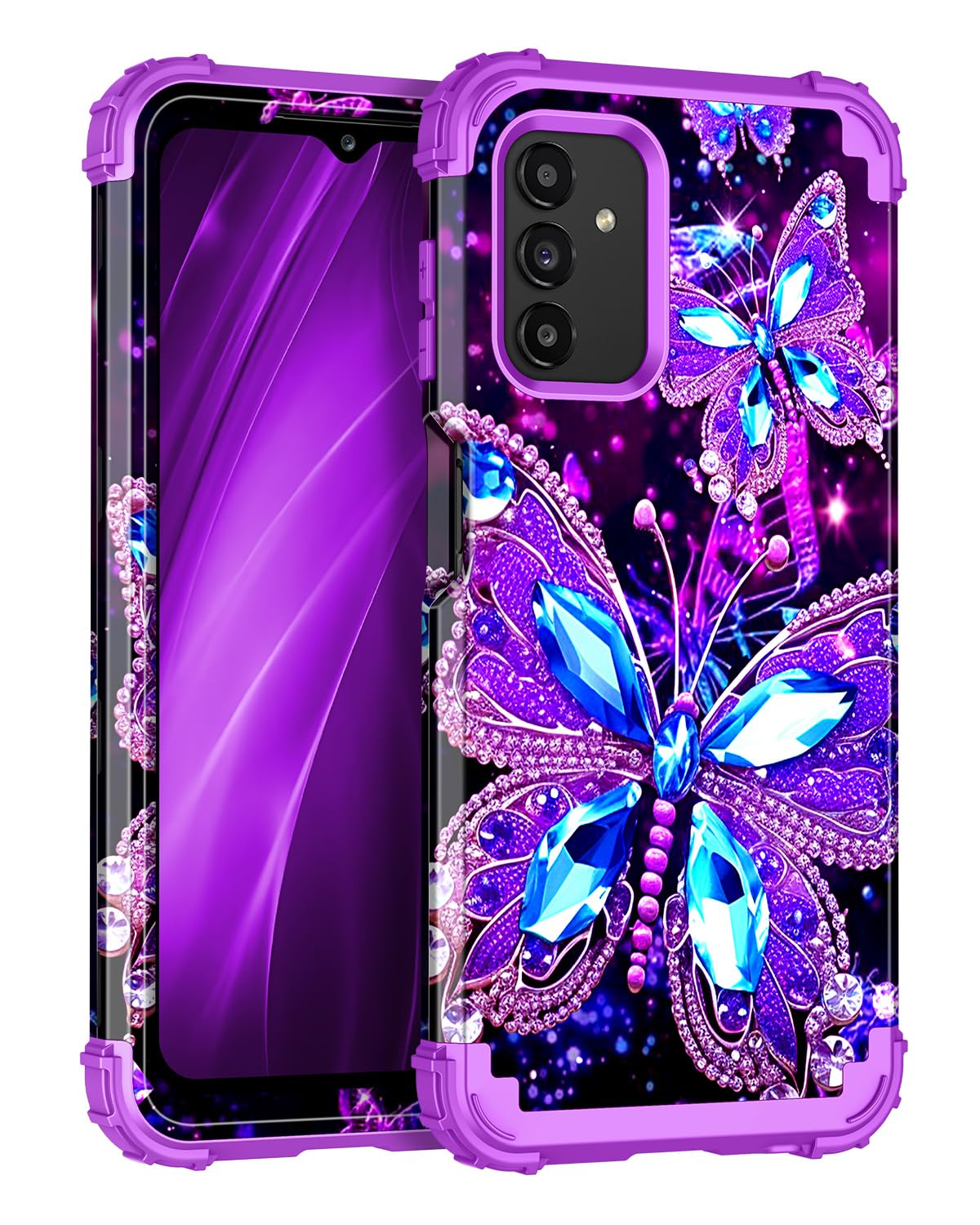 Miqala for Galaxy A13 5G Case,Glow in The Dark Three Layer Heavy Duty Shockproof Full Body Hard Plastic Bumper+Soft Silicone Pro