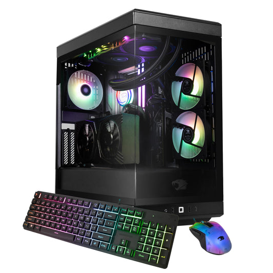 iBUYPOWER Y40 PRO Black Gaming PC Desktop Computer AMD Ryzen 7 7800X3D CPU, NVIDIA GeForce RTX 5070 12GB GPU, 32GB DDR5 RGB 5200
