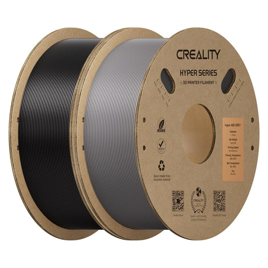 Creality ABS Filament Bundle 2KG Black&Grey, 3D Printer Filament ABS Designed for High Speed 350mm/s, High Impact Resistance, Od
