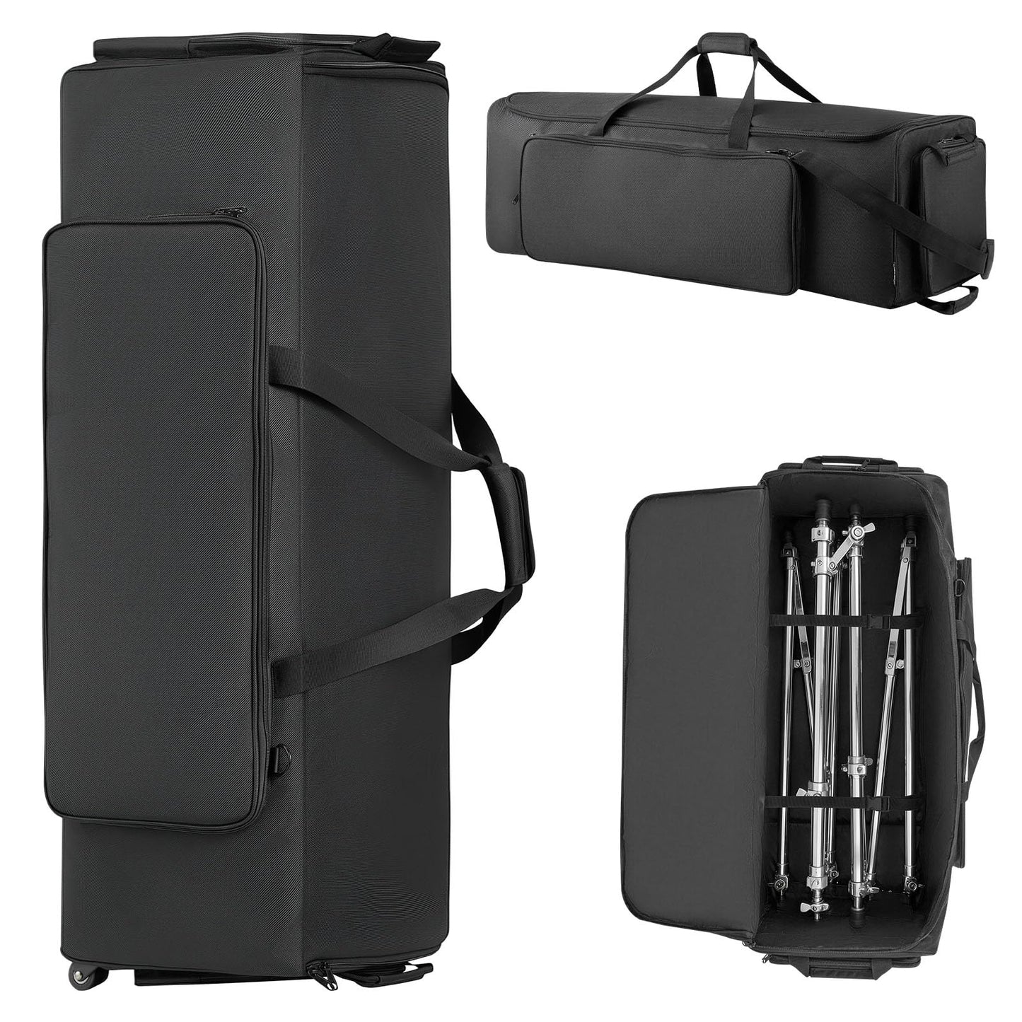 VEVOR Drum Hardware Bag with Wheels, 1680D, Drum Set Equipment Carry Bag, Carrying Case with Sturdy Handle, Durable Zipper, Smoo