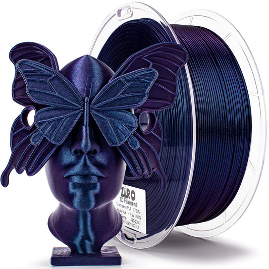 ZIRO 3D Printer Filament, 1.75mm Shiny Super Sparkle PLA with Glitter, Chameleon Series Filament, Twinkling Effect PLA 1kg Spool