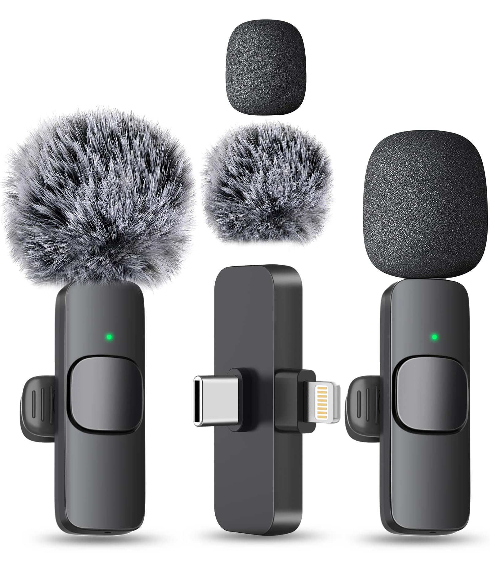 MAYBESTA Professional Wireless Lavalier Lapel Microphone for iPhone, iPad - Cordless Omnidirectional Condenser Recording Mic for