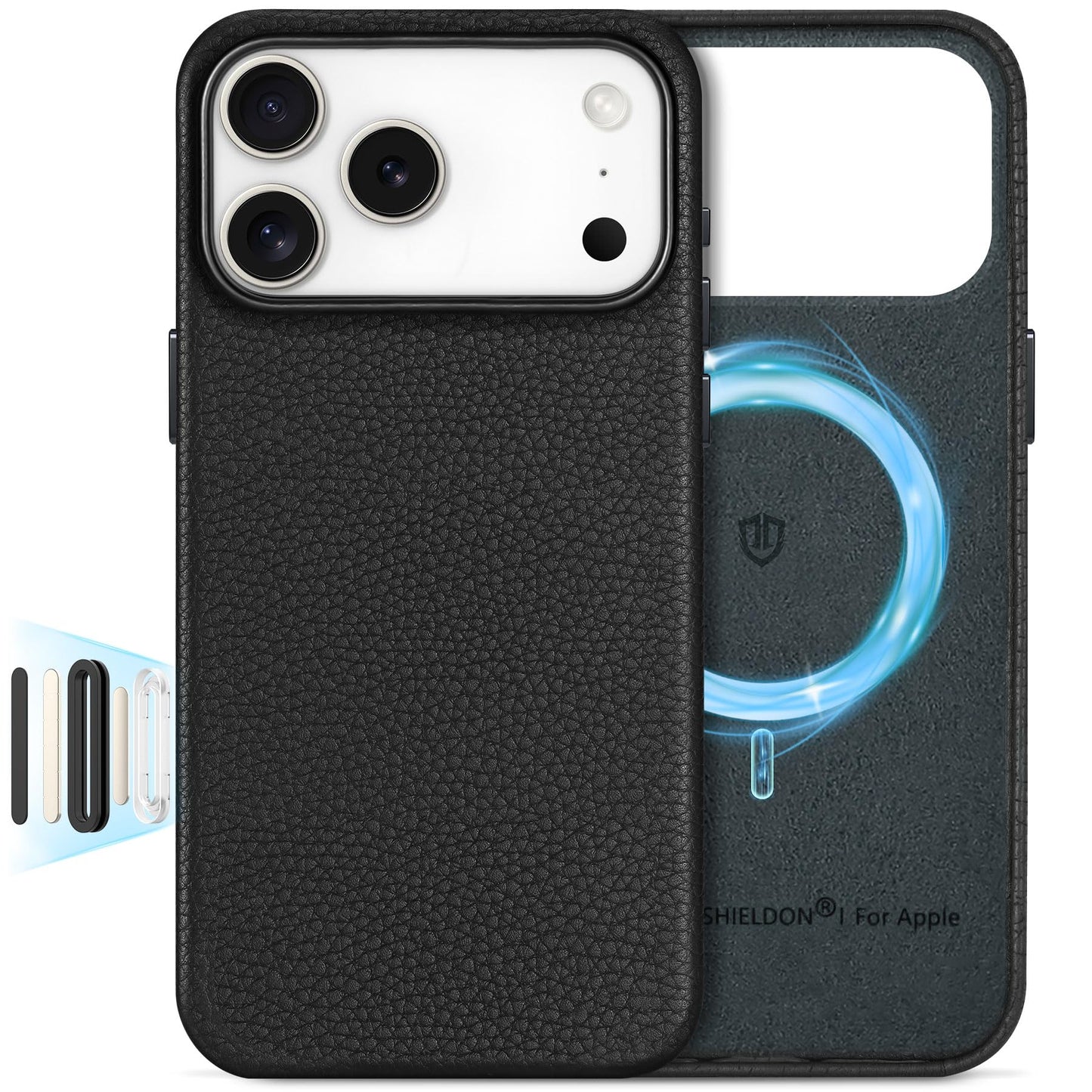 SHIELDON Leather Case for iPhone 17 Pro Max 6.9  2025, Compatible with Magsafe, Updated Camera Button, Magnetic Wireless Chargin