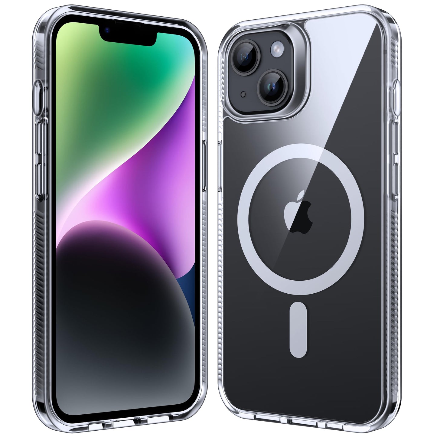 Supdeal Magnetic Clear Case for iPhone 13/14, [Compatible with MagSafe] [Non Slip Bumper & Not Yellowing] Military Grade Shockpr