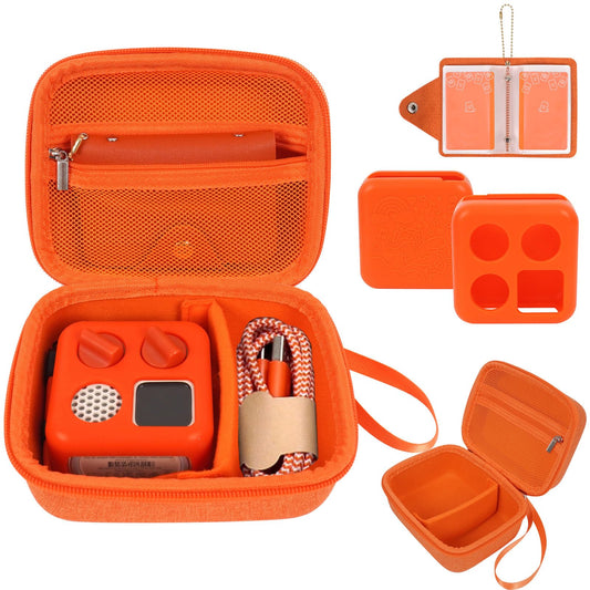 YouKnow Hard Case and Silicone Cover for Yoto Mini Player, Kids Audio Music Accessory with Card Case Holder for up to 10 Cards (