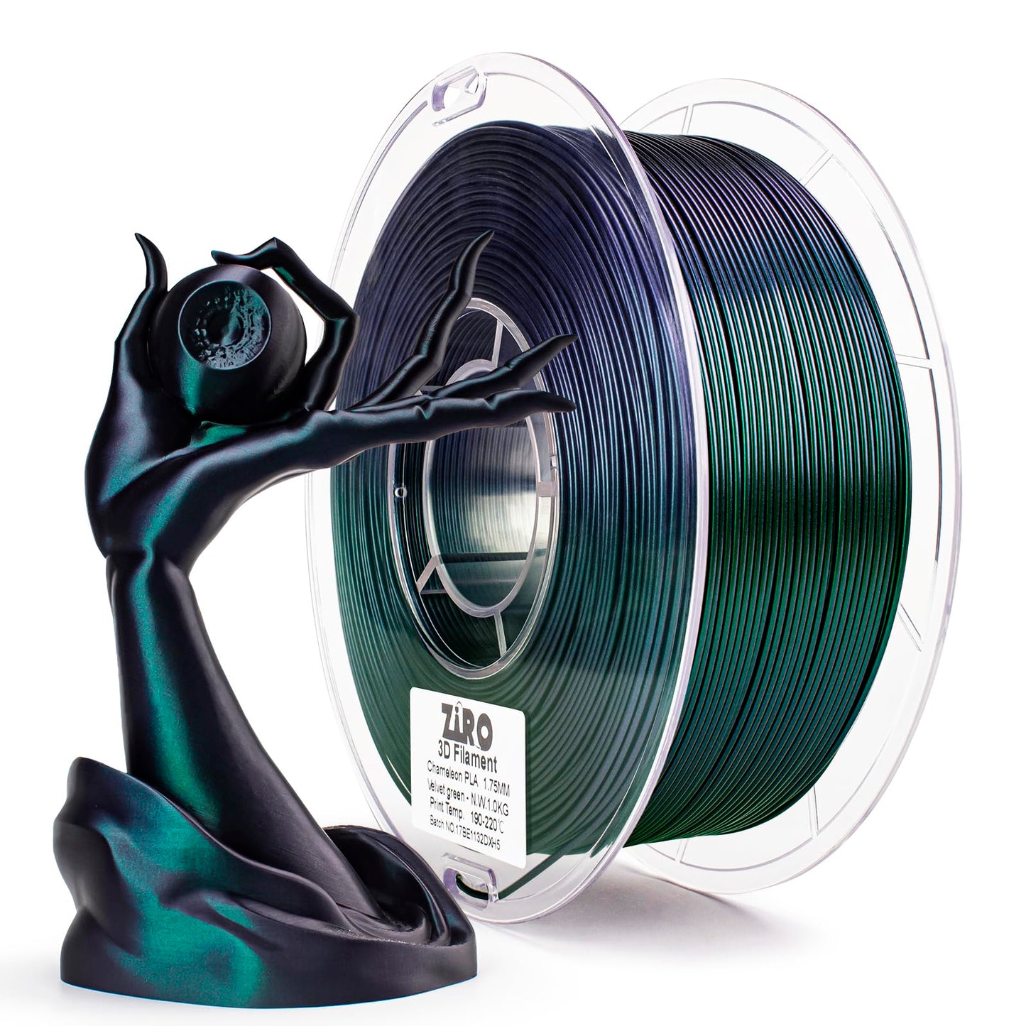 ZIRO Chameleon Series Filament, 3D Printer Filament 1.75mm, Shiny Sparkle PLA with Glitter, Super Twinkling Effect Material 1kg/
